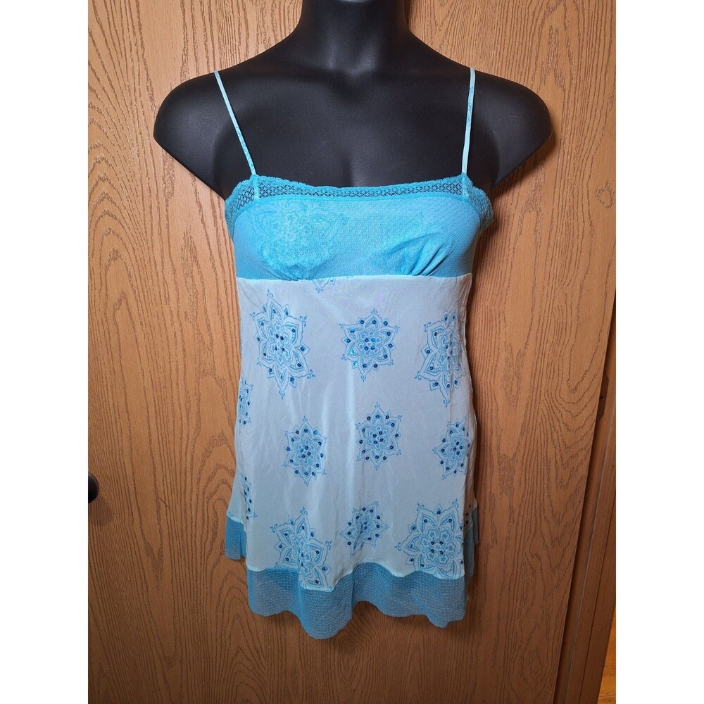 Vintage Victoria's Secret Sleepwear Floral  Blue Size M